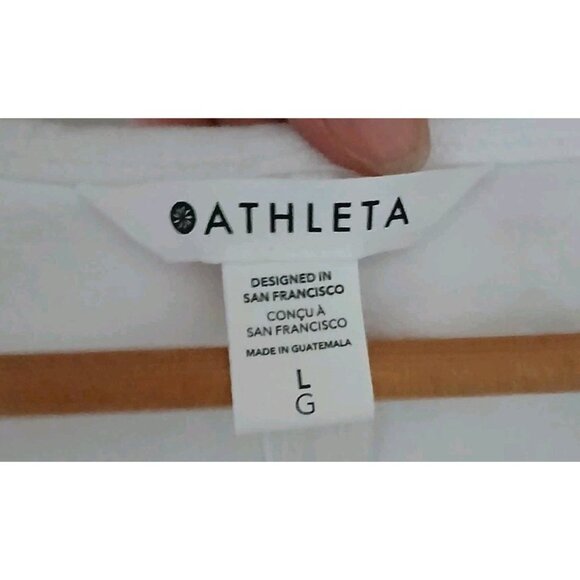 Athleta Essentials Tank Top Size Large White Scoop Neck Gym Cotton - Picture 5 of 8